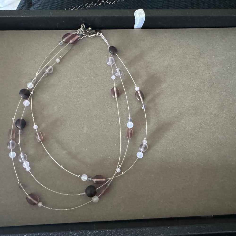 Lia Sophia Purple and Pink Beaded Necklace